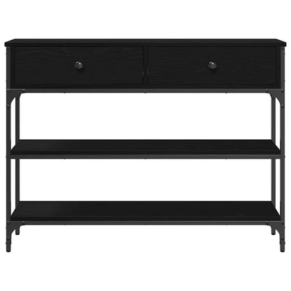 vidaXL Console Table Black Oak 100 x 25 x 75 cm Engineered Wood