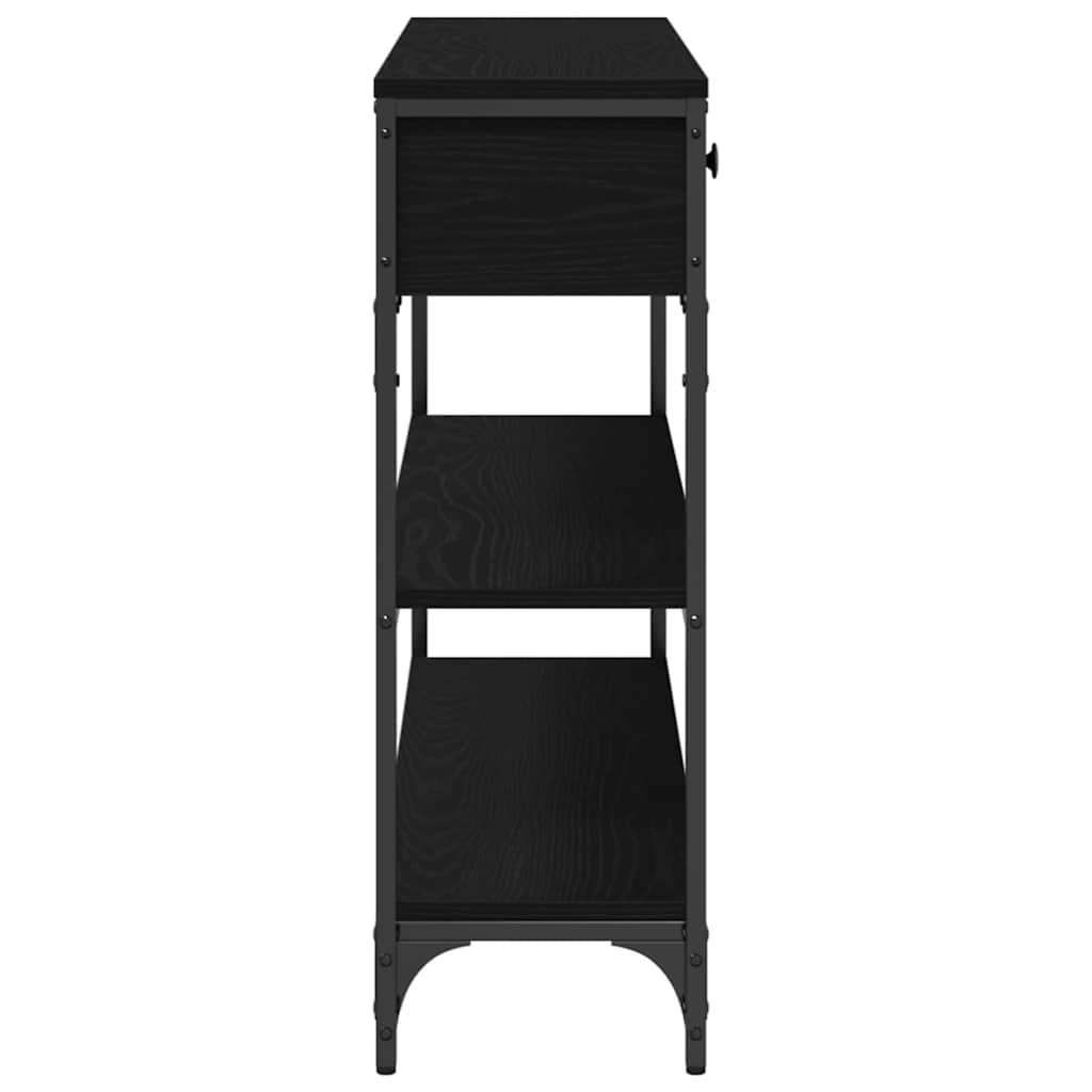 vidaXL Console Table Black Oak 100 x 25 x 75 cm Engineered Wood