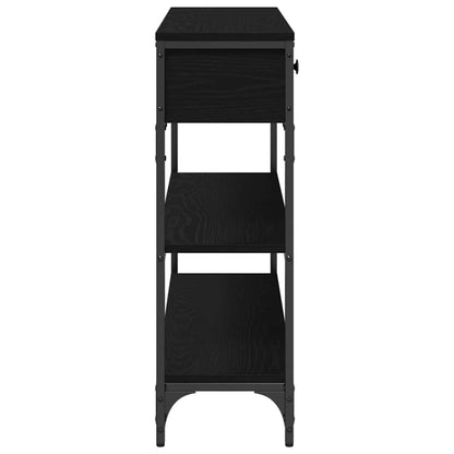 vidaXL Console Table Black Oak 100 x 25 x 75 cm Engineered Wood
