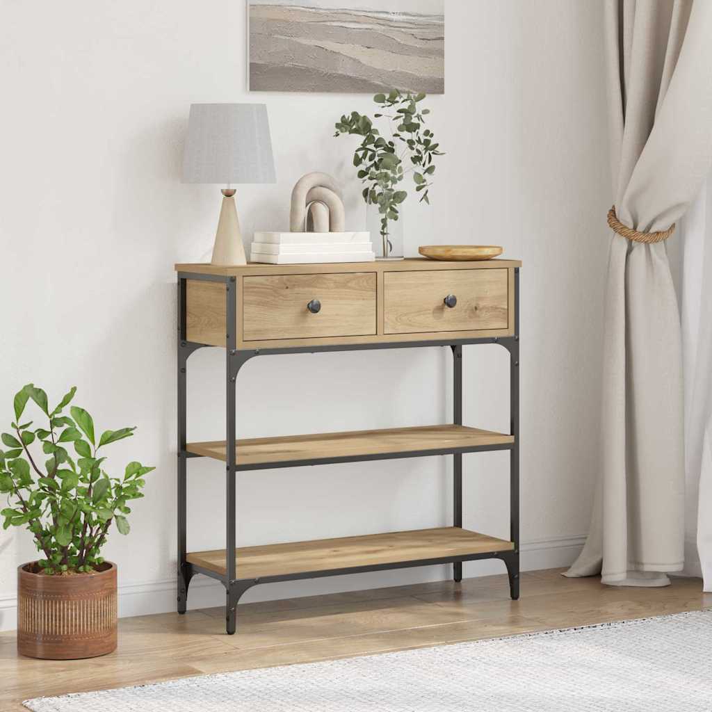 vidaXL Console Table Artisan Oak 72.5 x 25 x 75 cm Engineered Wood