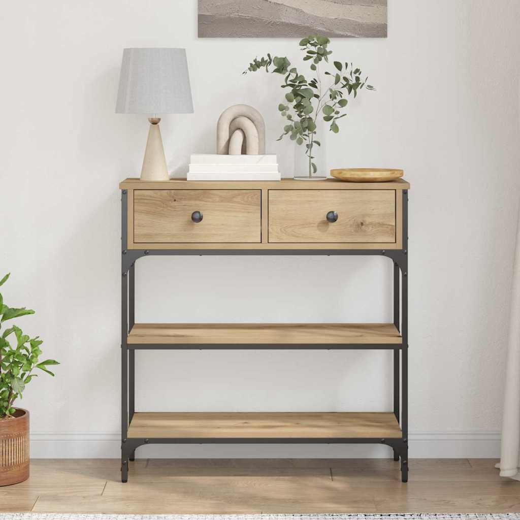 vidaXL Console Table Artisan Oak 72.5 x 25 x 75 cm Engineered Wood