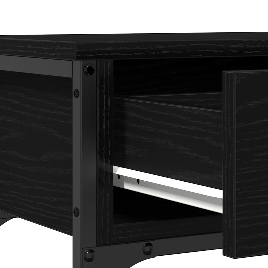 vidaXL Console Table Black Oak 72.5 x 25 x 75 cm Engineered Wood