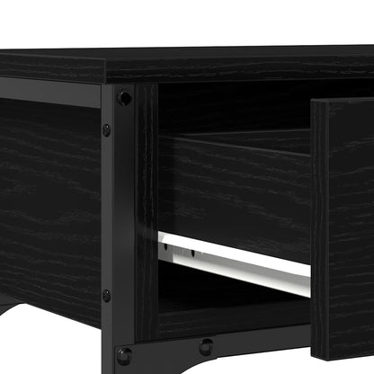 vidaXL Console Table Black Oak 72.5 x 25 x 75 cm Engineered Wood