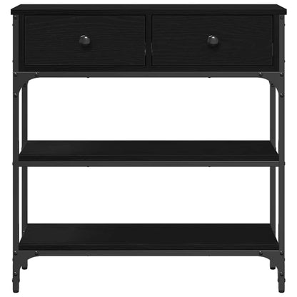 vidaXL Console Table Black Oak 72.5 x 25 x 75 cm Engineered Wood