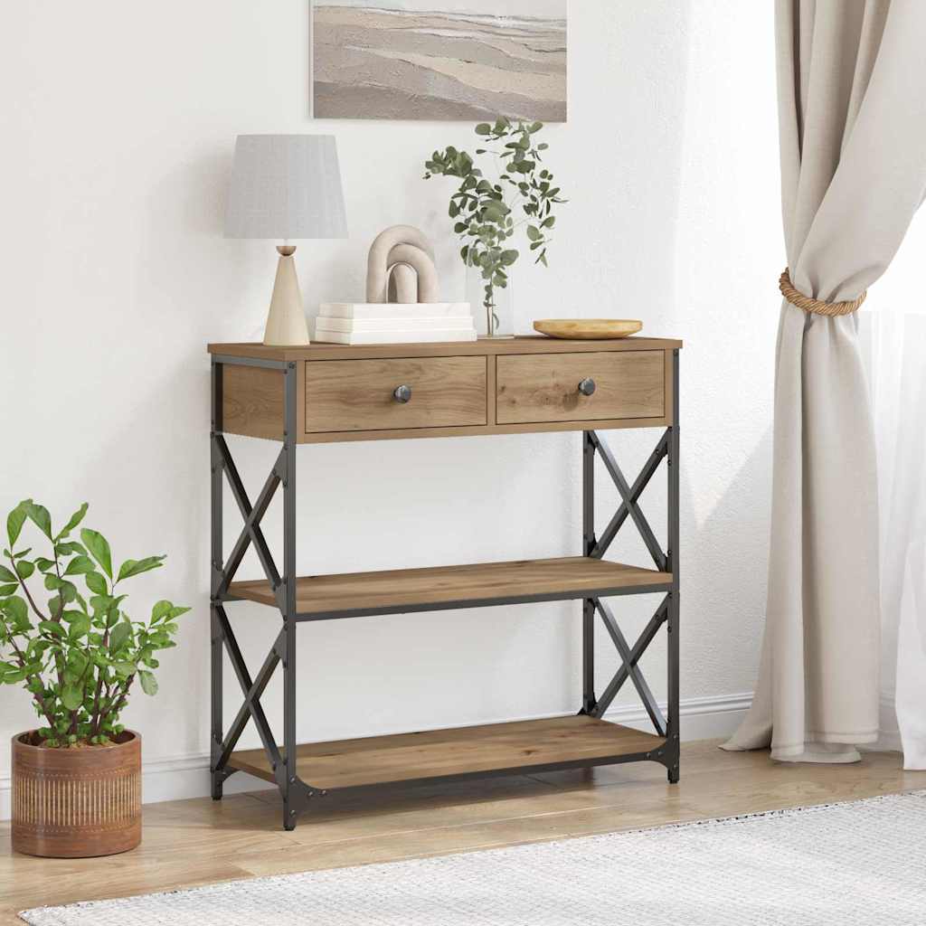 vidaXL Console Table Artisan oak 75 x 28 x 75 cm