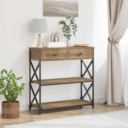 vidaXL Console Table Artisan oak 75 x 28 x 75 cm