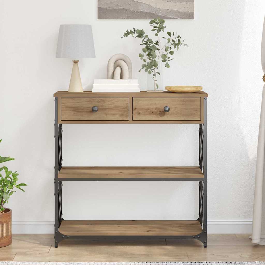 vidaXL Console Table Artisan oak 75 x 28 x 75 cm