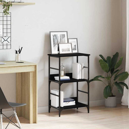 vidaXL Bookshelf 2-Tier 50 x 33 x 82 cm Engineered Wood Black Oak