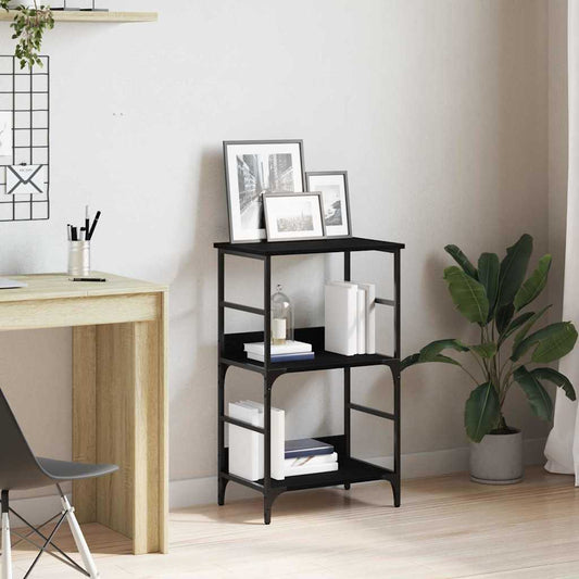 vidaXL Bookshelf 2-Tier 50 x 33 x 82 cm Engineered Wood Black Oak