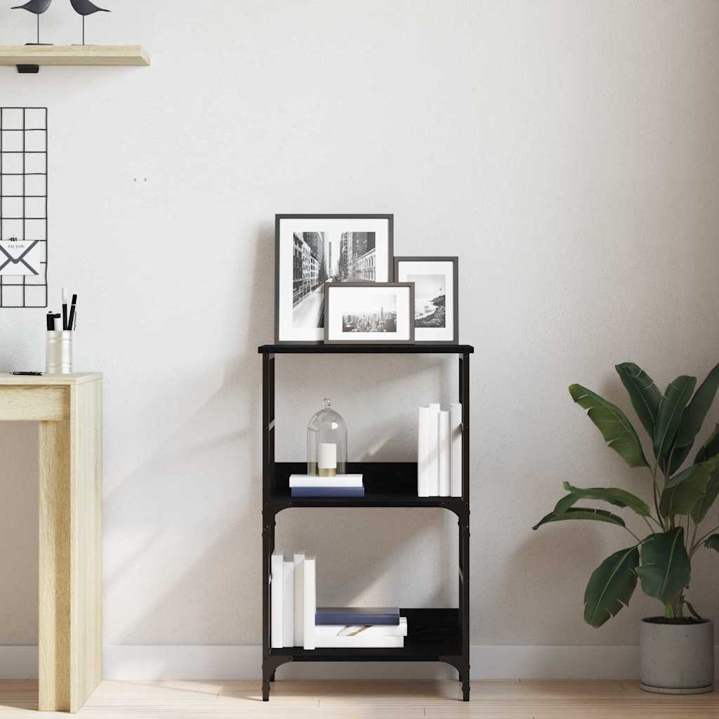 vidaXL Bookshelf 2-Tier 50 x 33 x 82 cm Engineered Wood Black Oak