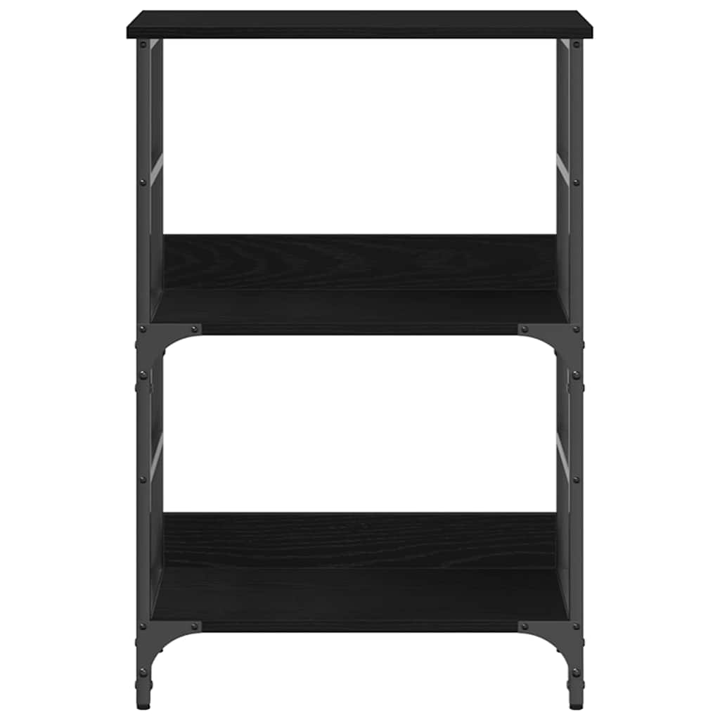 vidaXL Bookshelf 2-Tier 50 x 33 x 82 cm Engineered Wood Black Oak