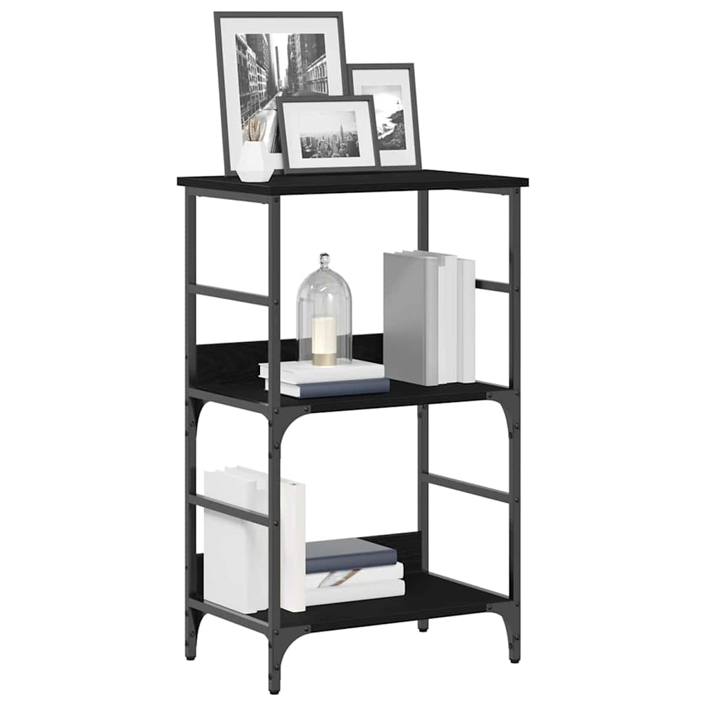vidaXL Bookshelf 2-Tier 50 x 33 x 82 cm Engineered Wood Black Oak