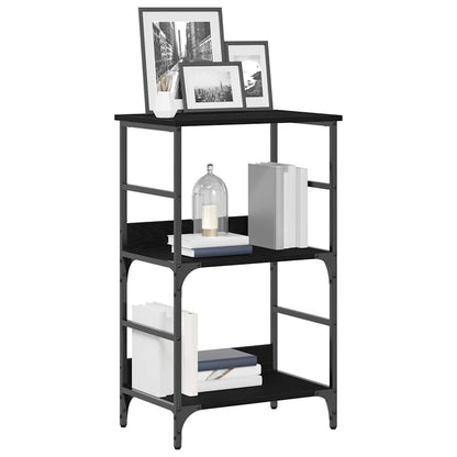 vidaXL Bookshelf 2-Tier 50 x 33 x 82 cm Engineered Wood Black Oak
