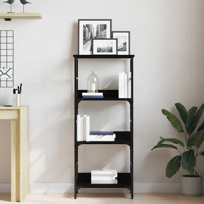 vidaXL Bookshelf 3-Tier 50 x 33 x 117.5 cm Engineered Wood Black Oak