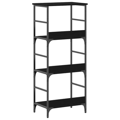vidaXL Bookshelf 3-Tier 50 x 33 x 117.5 cm Engineered Wood Black Oak