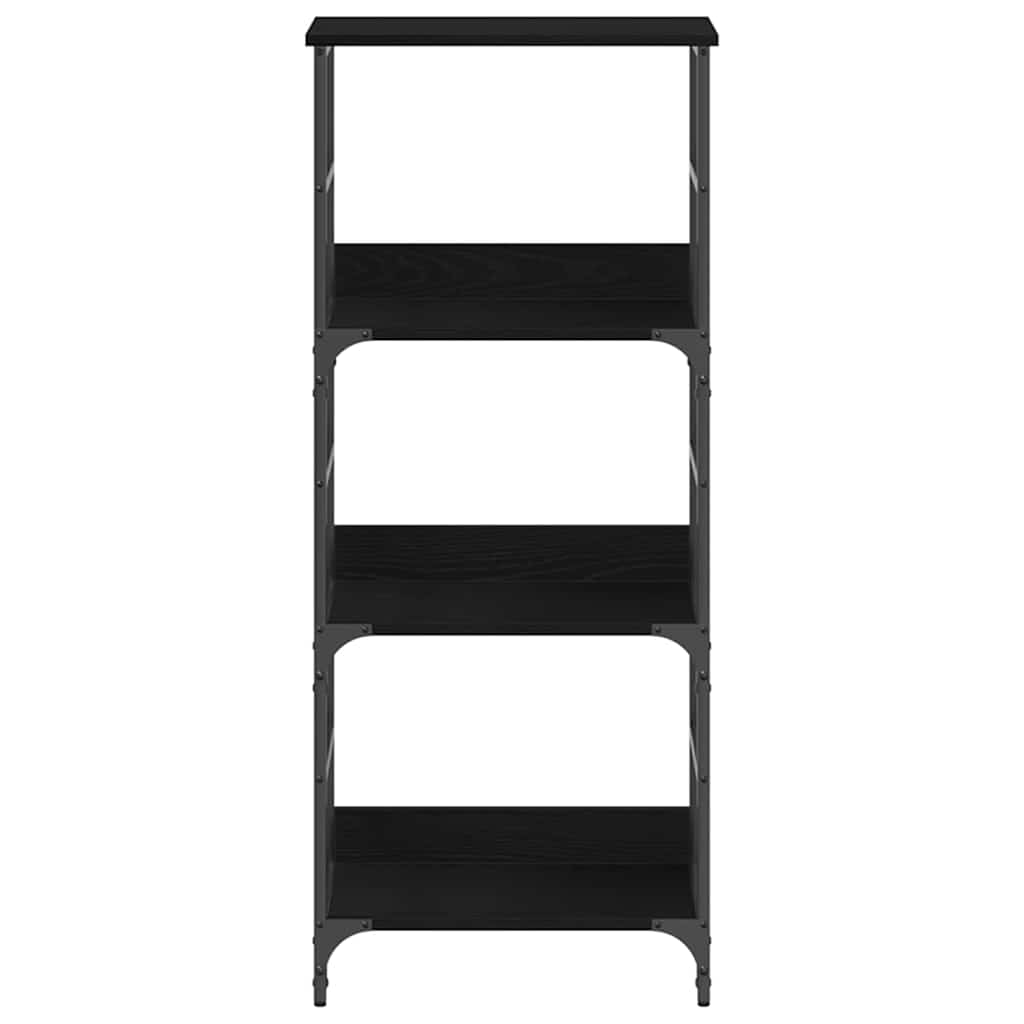 vidaXL Bookshelf 3-Tier 50 x 33 x 117.5 cm Engineered Wood Black Oak