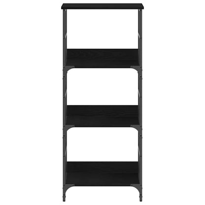 vidaXL Bookshelf 3-Tier 50 x 33 x 117.5 cm Engineered Wood Black Oak