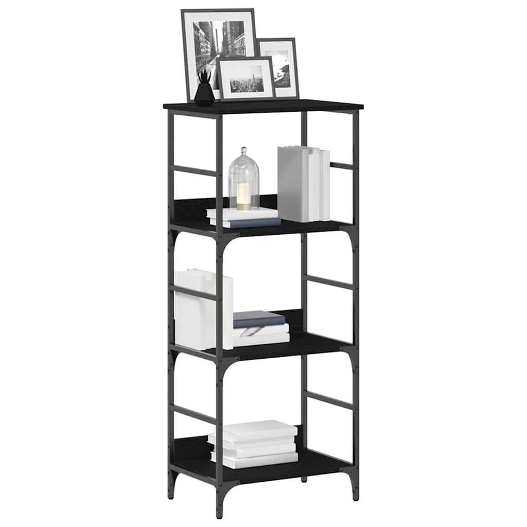 vidaXL Bookshelf 3-Tier 50 x 33 x 117.5 cm Engineered Wood Black Oak
