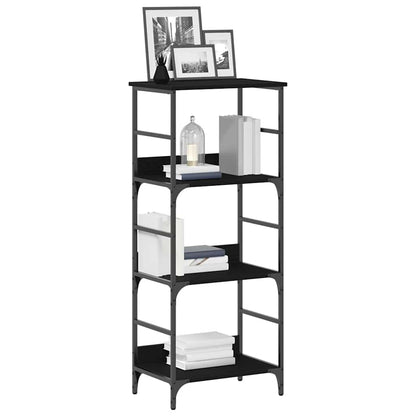 vidaXL Bookshelf 3-Tier 50 x 33 x 117.5 cm Engineered Wood Black Oak