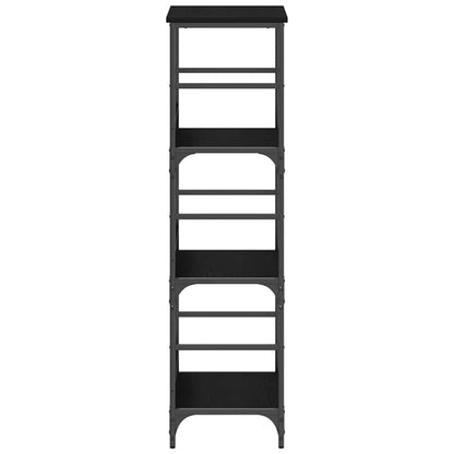 vidaXL Bookshelf 3-Tier 50 x 33 x 117.5 cm Engineered Wood Black Oak