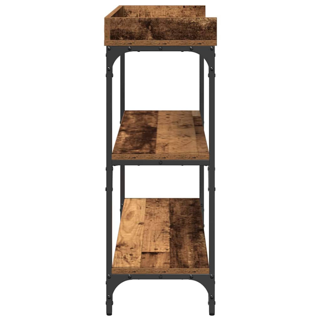 vidaXL Console Table with Shelf with Storage Old wood 100 x 30 x 80 cm