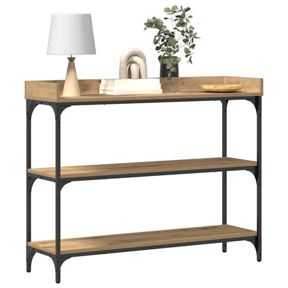 vidaXL Console Table with Shelf Artisan oak 100 x 30 x 80 cm