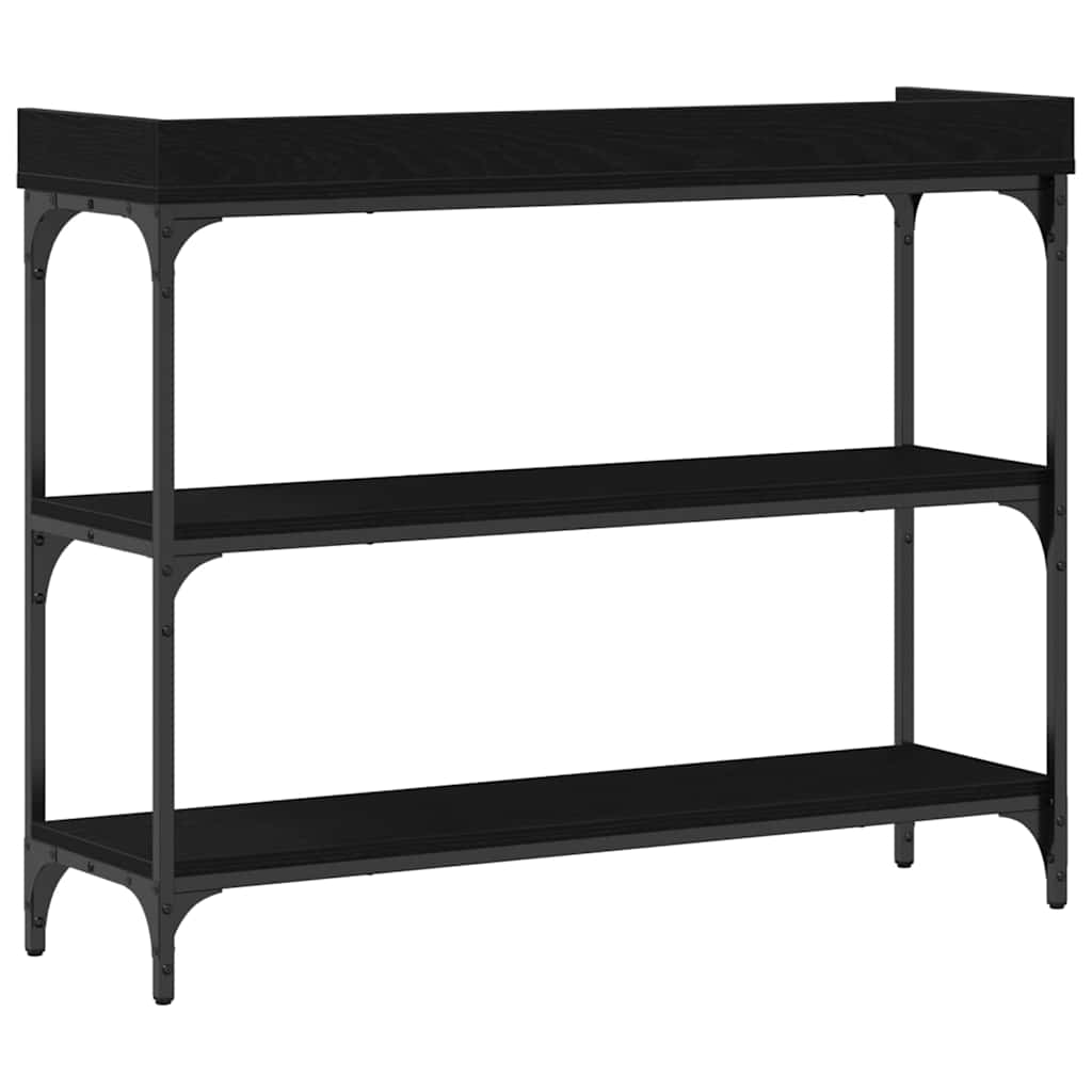 vidaXL Console Table with Shelf Black oak 100 x 30 x 80 cm