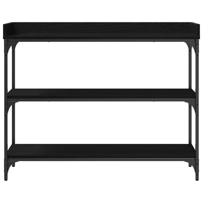vidaXL Console Table with Shelf Black oak 100 x 30 x 80 cm