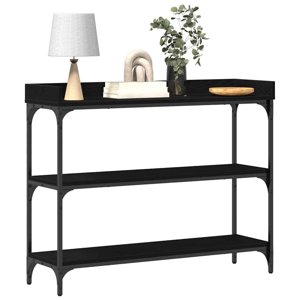 vidaXL Console Table with Shelf Black oak 100 x 30 x 80 cm