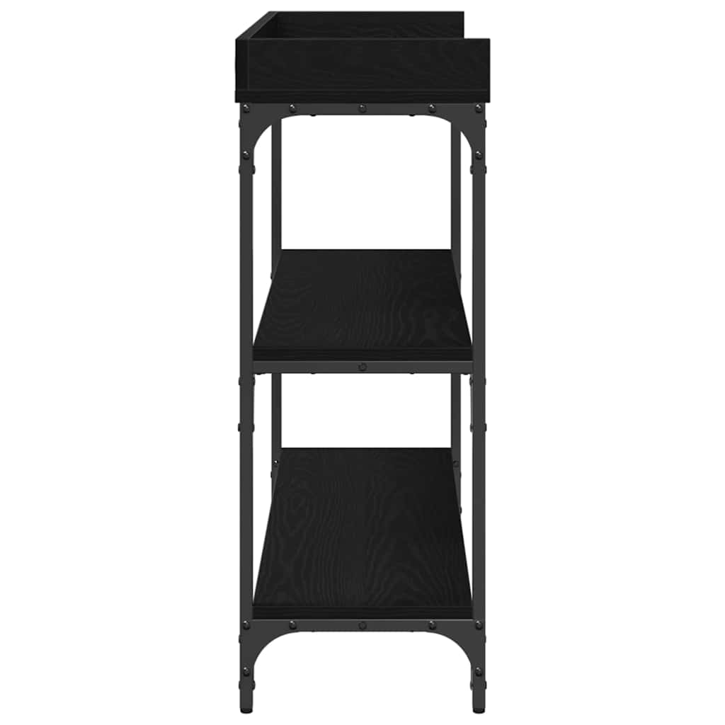 vidaXL Console Table with Shelf Black oak 100 x 30 x 80 cm