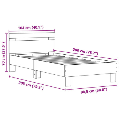 vidaXL Bed Frame Artisan Oak 100 x 200 cm Engineered Wood