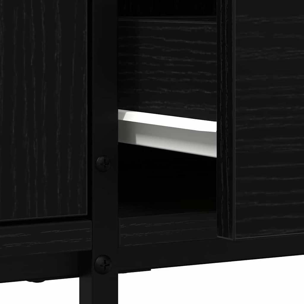 vidaXL TV Cabinet 200 x 25 x 44 cm Black oak Engineered wood