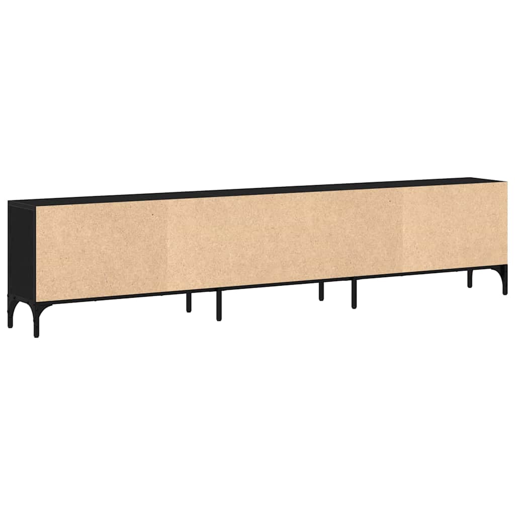 vidaXL TV Cabinet Black oak 200 x 25 x 44 cm Engineered wood