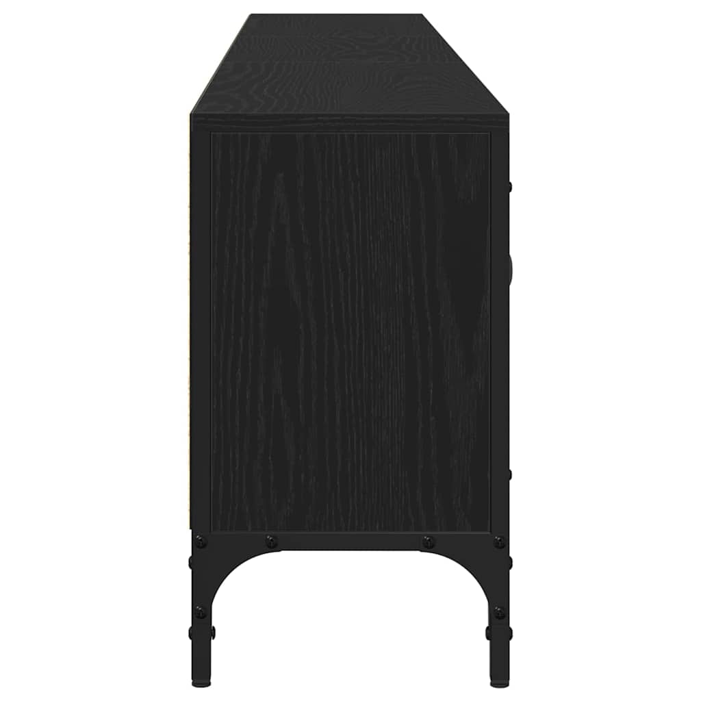 vidaXL TV Cabinet Black oak 200 x 25 x 44 cm Engineered wood
