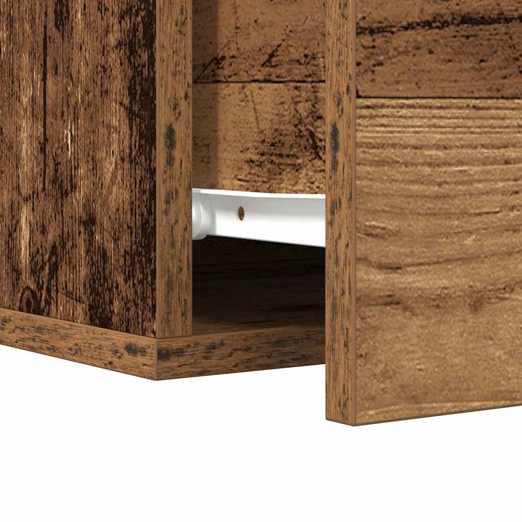 vidaXL Bedside Cabinet 2 pcs Old Wood 35 x 35 x 20 cm Engineered Wood