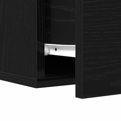 vidaXL Bedside Cabinet 2 pcs 35 x 35 x 20 cm Engineered Wood Black Oak