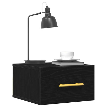 vidaXL Bedside Cabinet 2 pcs 35 x 35 x 20 cm Engineered Wood Black Oak