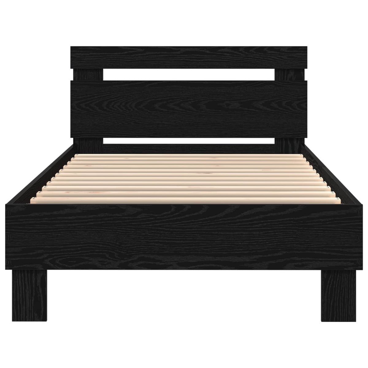 vidaXL Bed Frame with Headboard Black Oak 90 x 190 cm Engineered Wood