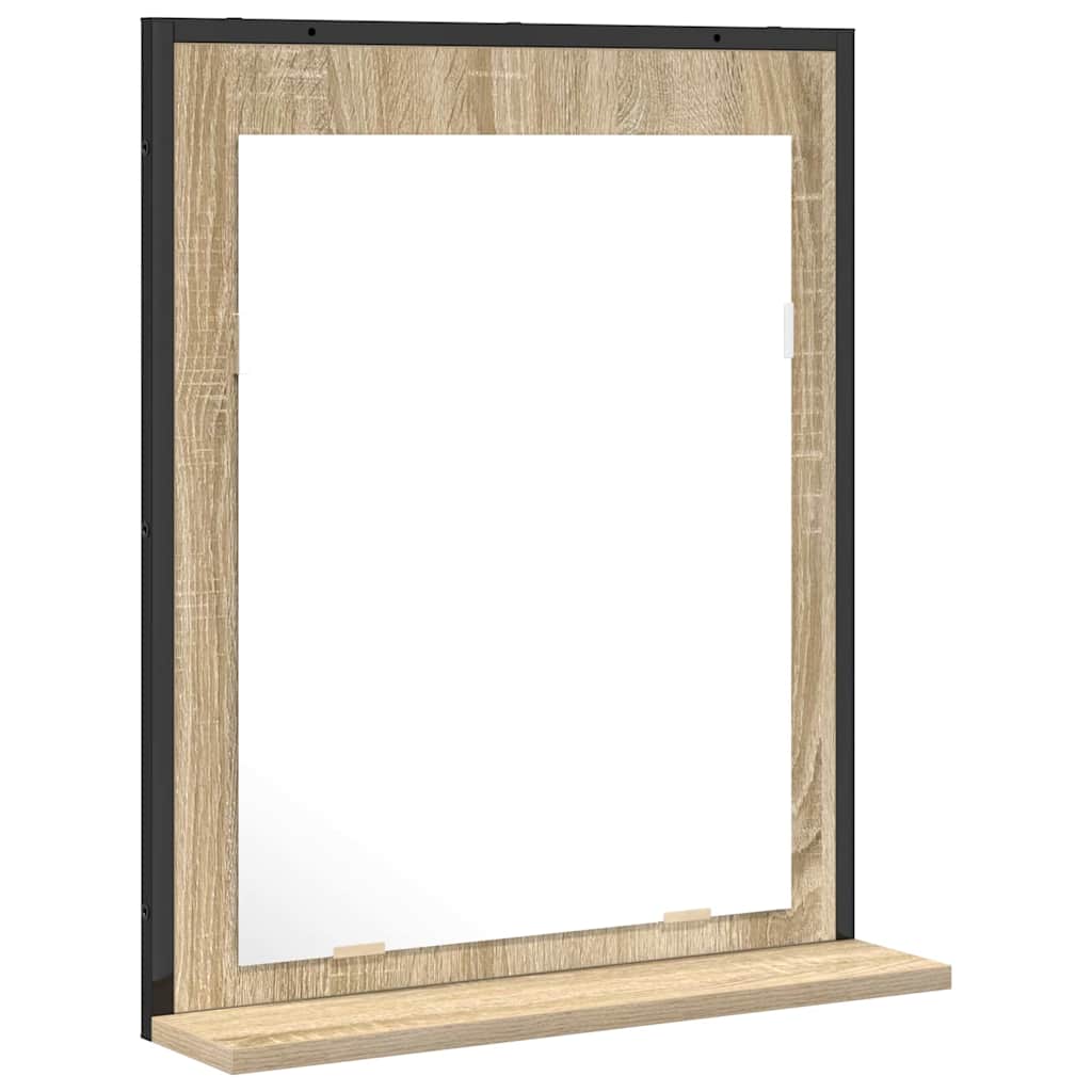 vidaXL Bathroom Mirror Black 50 x 12 x 60 cm Glass and Engineered Wood