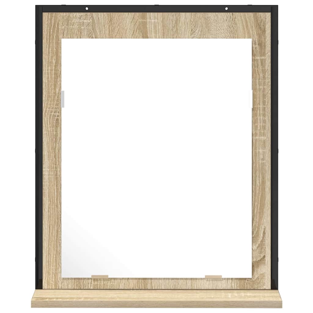 vidaXL Bathroom Mirror Black 50 x 12 x 60 cm Glass and Engineered Wood