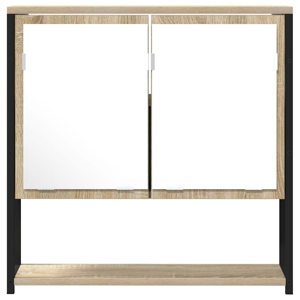 vidaXL Bathroom Mirror Beige 60 x 16 x 60 cm Glass and Engineered Wood