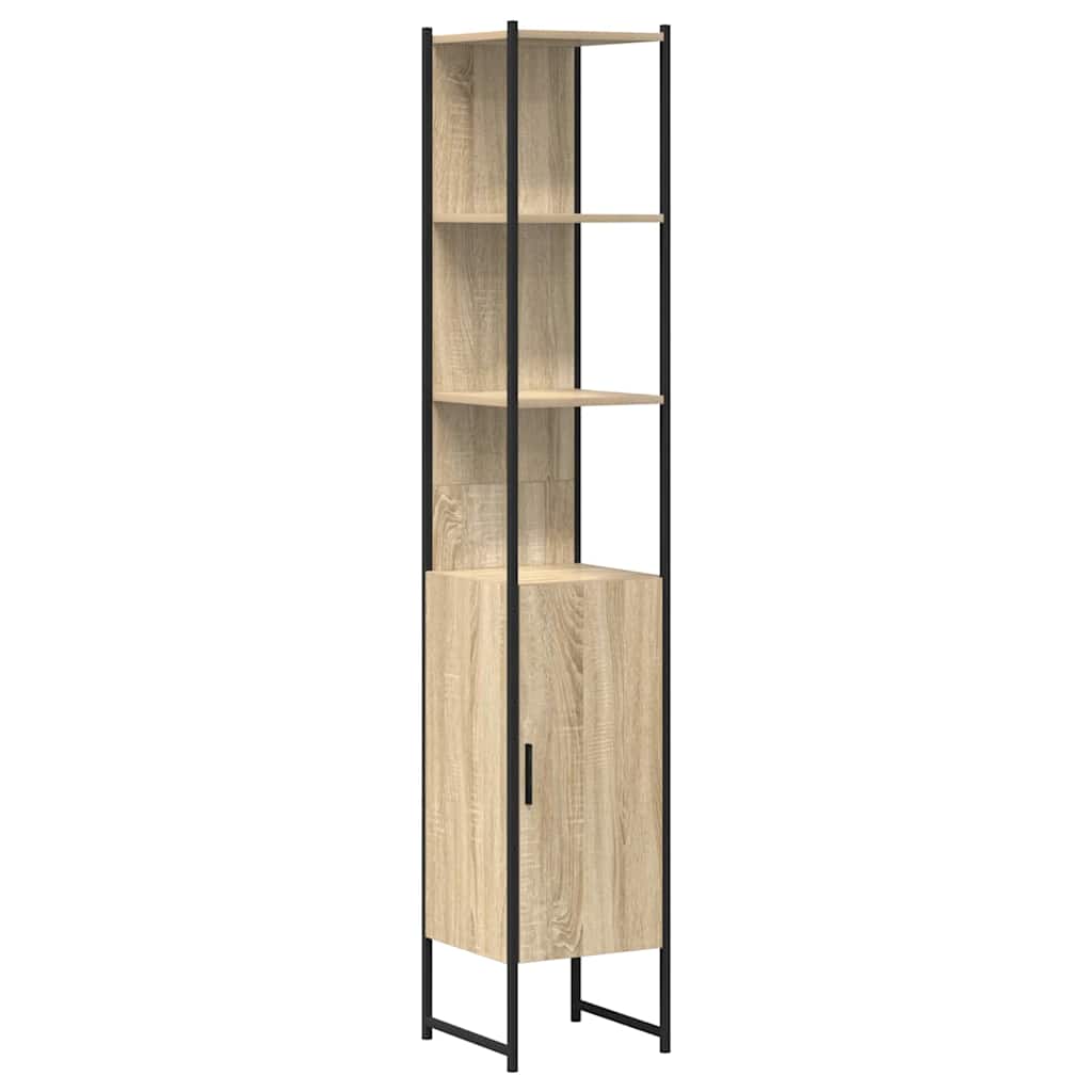 vidaXL Bathroom Cabinet Sonoma 33 x 33 x 185.5 cm Engineered Wood