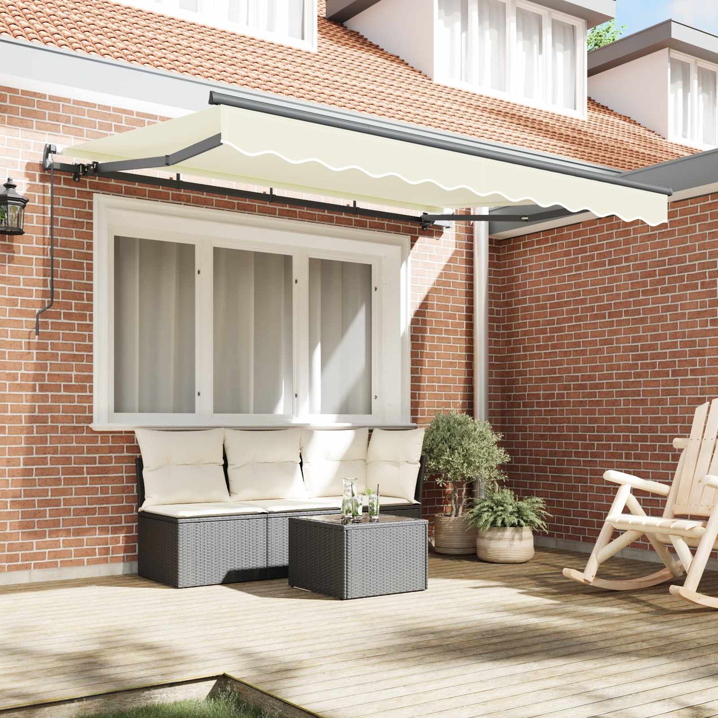 vidaXL Retractable Awning Cream 250 x 200 cm Fabric
