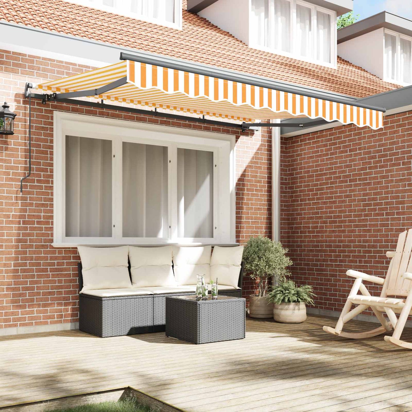 vidaXL Retractable Awning Yellow 250 x 200 cm Fabric