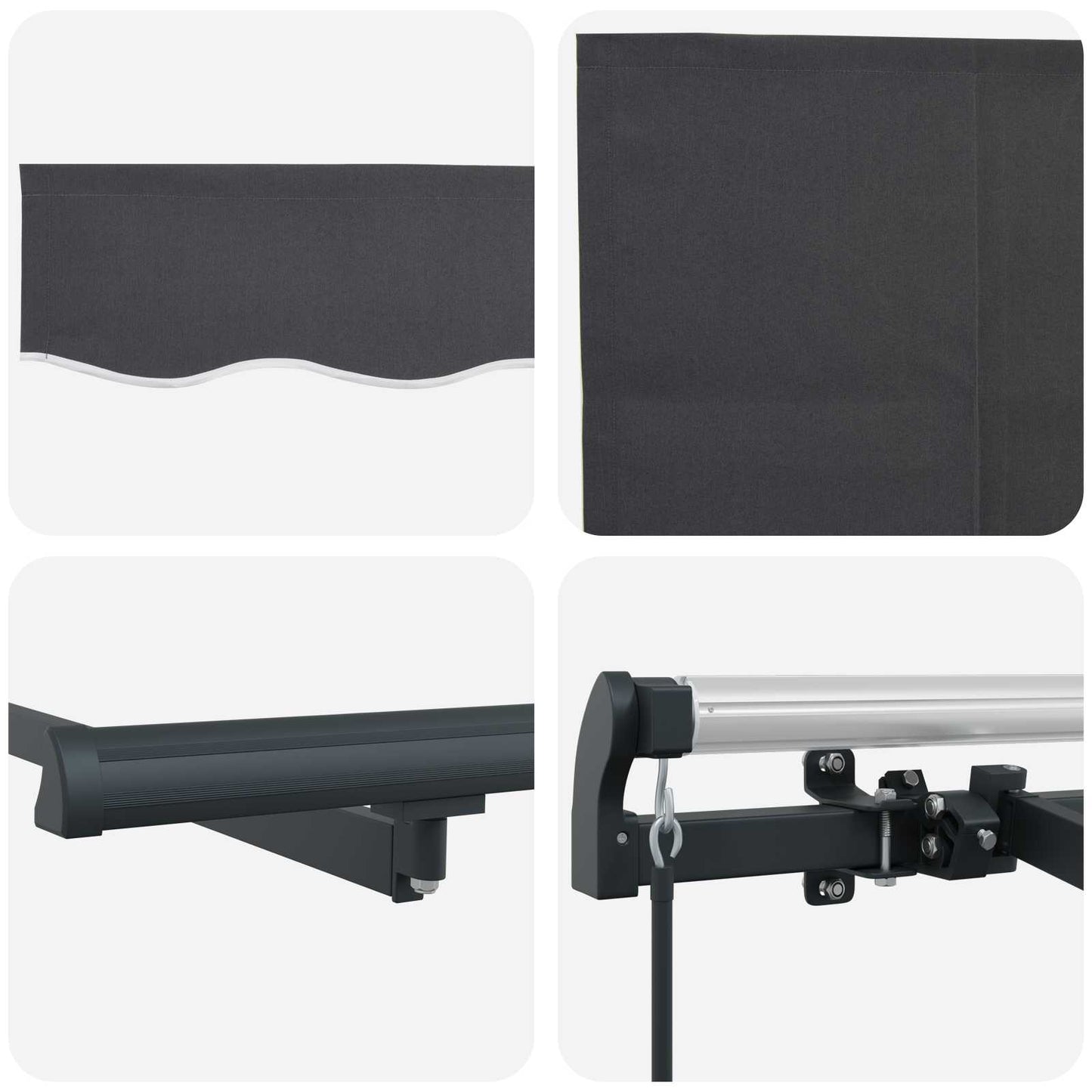 vidaXL Retractable Awning Anthracite 250 x 200 cm Fabric