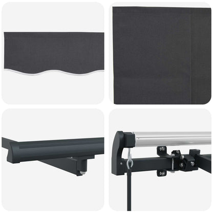 vidaXL Retractable Awning Anthracite 250 x 200 cm Fabric