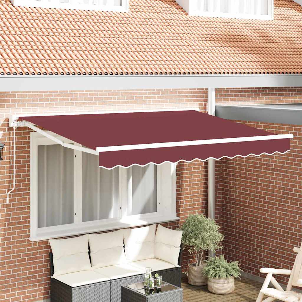 vidaXL Awning Frame Burgundy 250 x 200 cm Polyester with PU coating