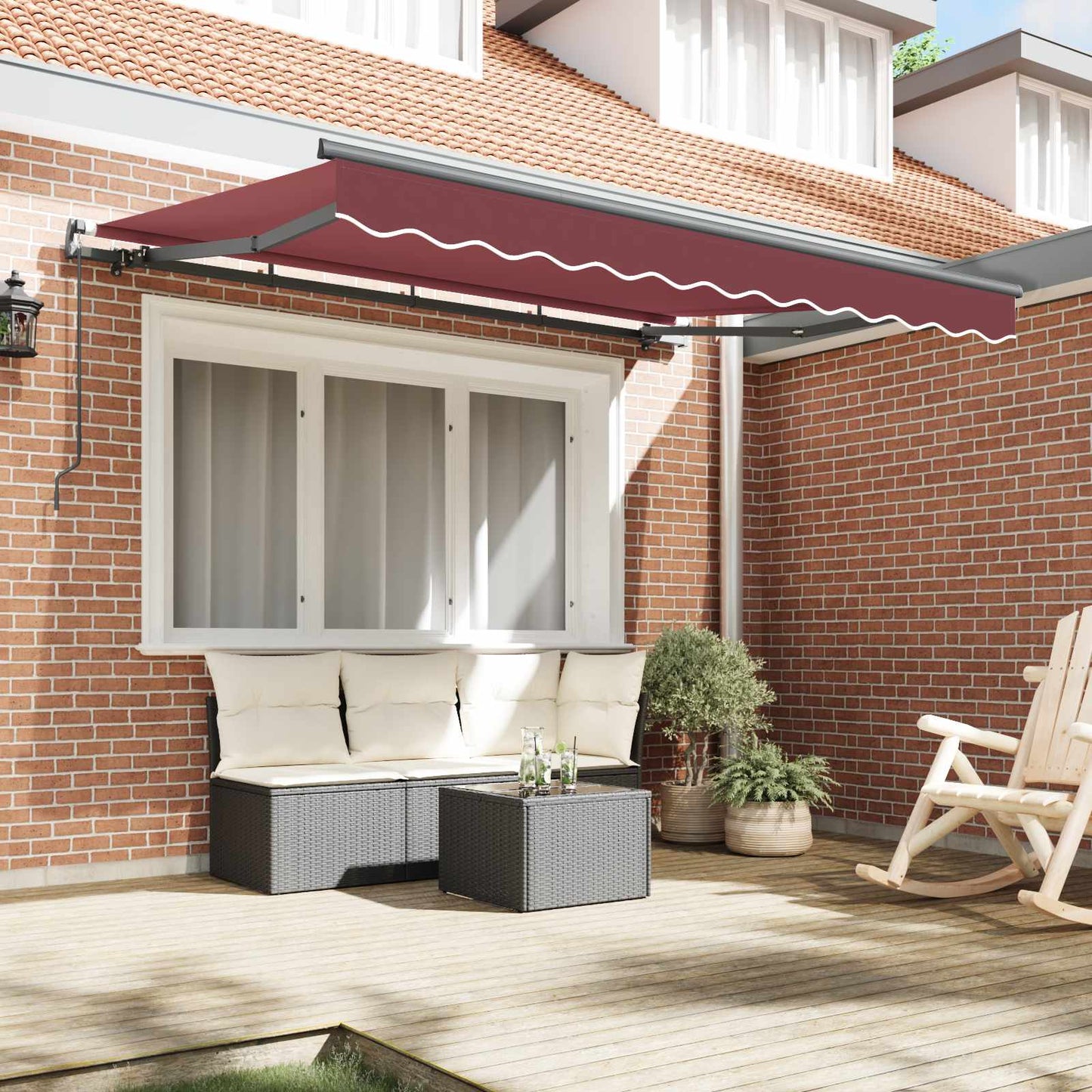 vidaXL Retractable Awning Burgundy 250 x 200 cm Fabric