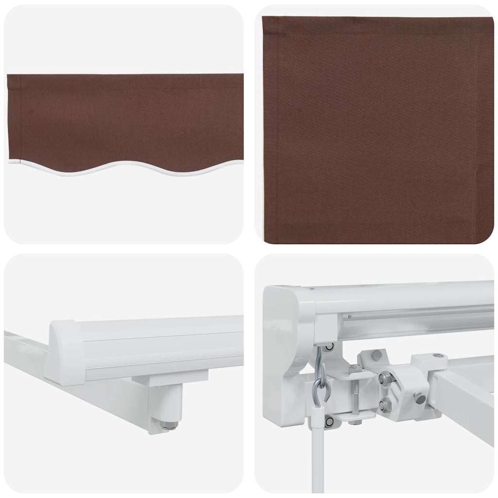 vidaXL Awning Frame Brown 250 x 200 cm Polyester with PU coating