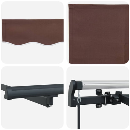 vidaXL Retractable Awning Brown 250 x 200 cm Fabric